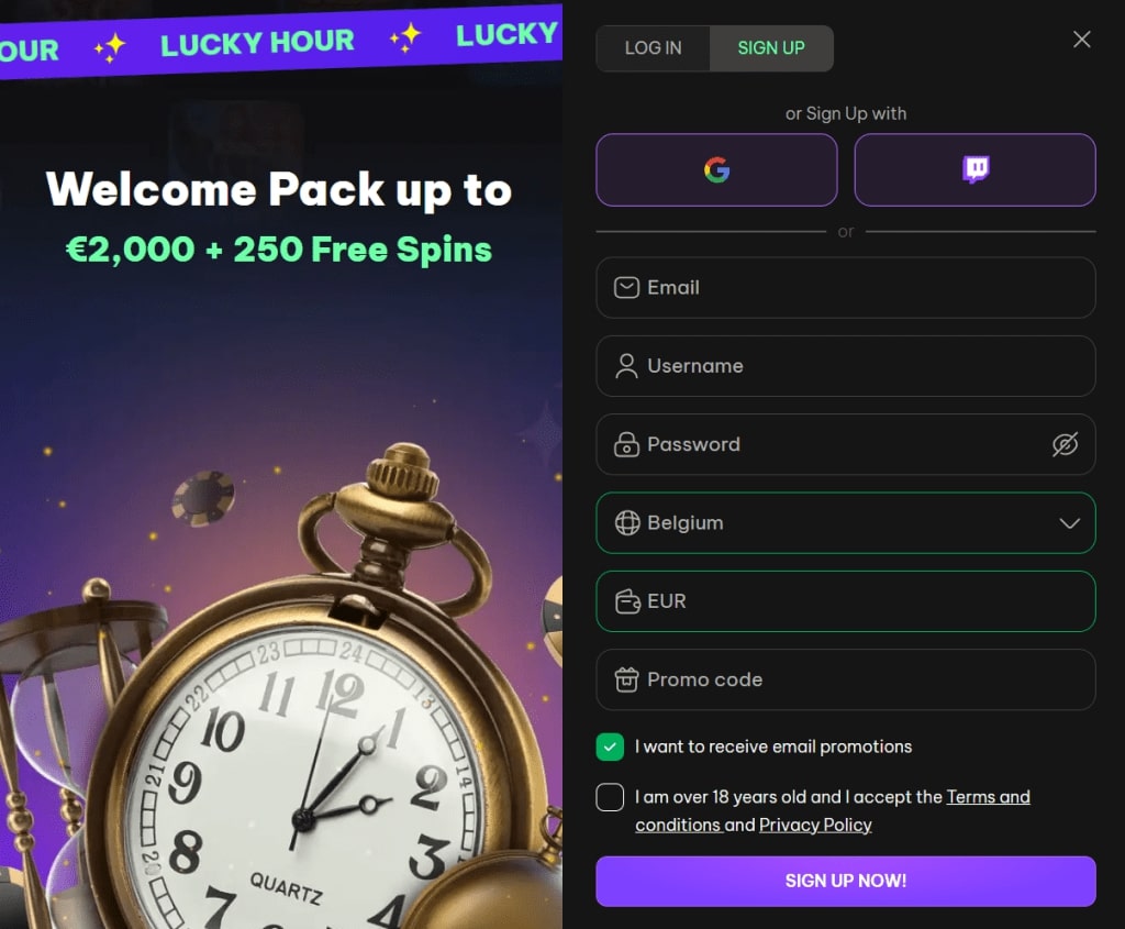 Lucky Hour casino login