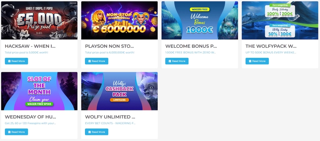 Wolfy Casino bonus